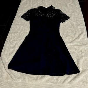 Mage dress worn once: mint condition. Black lace,navy base and navy band.